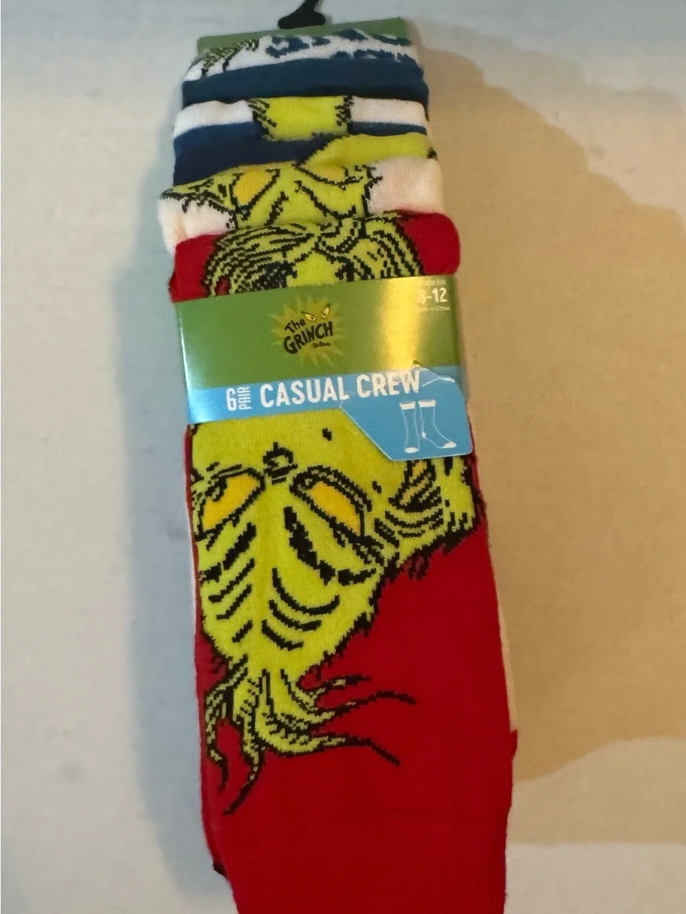 The Grinch Crew Socks, 6-Pack, Sizes 8-12